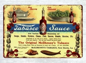 schöne Wand hängende Tabasco Küche McIlhenny's Sauce Metall Dose Schild - Bild 1 von 4
