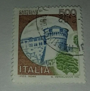 FRANCOBOLLO 500 LIRE ITALIA 1980 CASTELLO DI ROVERETO - STAMP - Picture 1 of 1