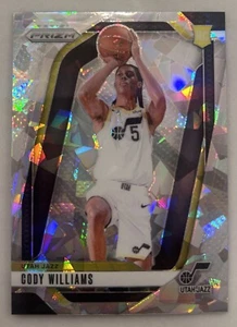 2024-25 Panini Prizm Cody Williams #35 White Cracked Ice Prizm RC~Jazz - Picture 1 of 2