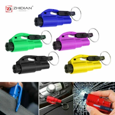 5 PIEZAS Llavero Cortador de Cinturón y Herramienta Rompedor de Coche Martillo de Vidrio para Ventana de Emergencia Foto 1 de 4