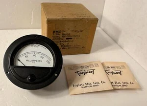 TRIPLETT Milliamperes DC Gauge 0-200 New Open Box With Original Hardware NEW - Picture 1 of 2