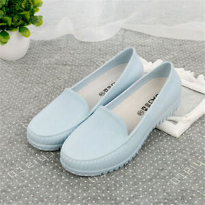 Womens Fall Casual Loafers Nurse Work Shoes Non-slip Solid Color Wearproof Flats
