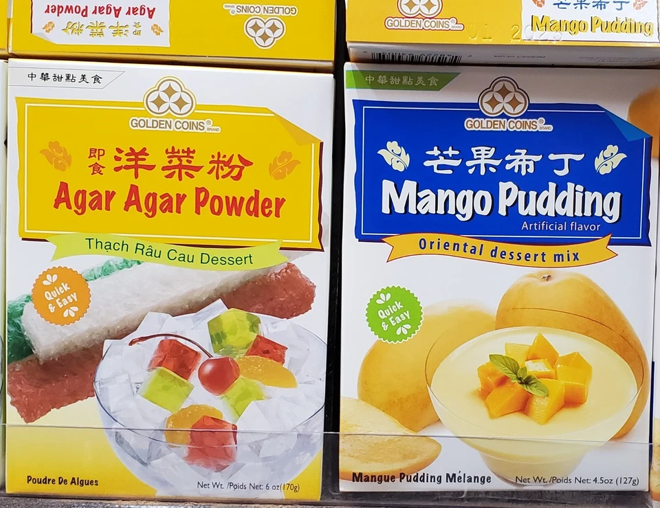 Golden Coins Agar Agar Powder Oriental Dessert Product of USA 6oz