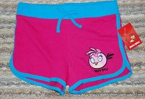 Girls Knit Shorts ANGRY BIRDS Pink Turquoise SIZE S 6-6X M 7-8 L 10-12 - Picture 1 of 1