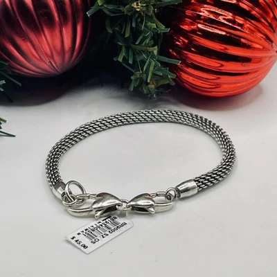 Brazalete Brighton Beverly Glam Malla para Dijes y Cuentas Tono Plata Antiguo Nuevo con Etiquetas Foto 1 de 4