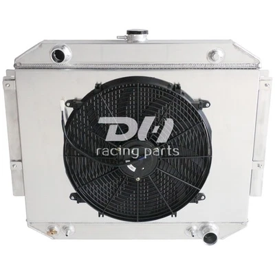 Radiador de aluminio 4 filas + cubierta + ventilador para 71-79 Dodge D100 D150 D200 W100 W150 CU889 Foto 1 de 4