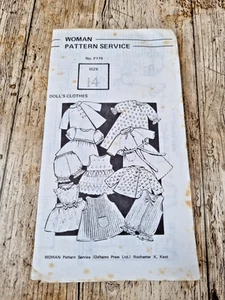 Woman Pattern Service Sewing Pattern P174 Doll's Clothes Retro 1960's 1970's - Picture 1 of 3