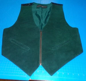 Vintage Arizona Jeans Herren Gr. L Wildleder Weste Forest Green - Bild 1 von 8