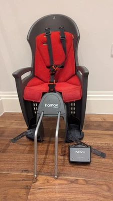 Hamax | Smiley Frame-Mounted Child Bike Seat | Grey/Black | 9 Months+ | Max 22kg - Image 1 of 4