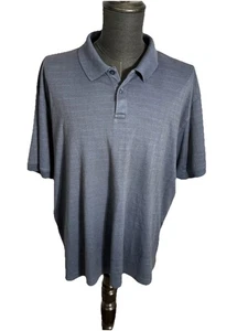 Haggar Polo Shirt Men's Size 2XL Short Sleeve Blue Plaid Casual Golf EUC - Picture 1 of 5