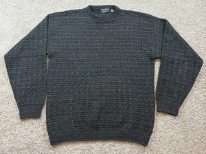 Vintage Trader Bay Mens Sweater Medium Gray Hand Framed Grandpa Cosby 90s USA - Picture 1 of 9