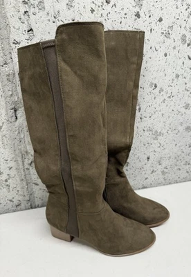 Style & Co. Finnly Pine 女式麂皮绒中筒靴,尺寸 US 6.5 M — 第 1/4 张图片