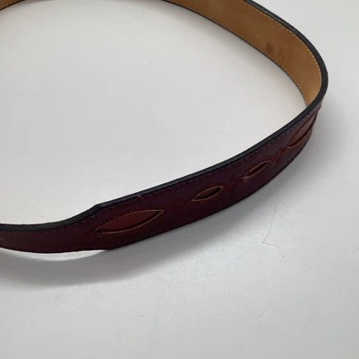 Tony Lama Mujer Niño Vintage Western Tooled Cuero Cinturón Talla 24 Marrón Hecho en EE. UU. Foto 1 de 4