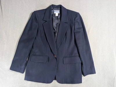 Vintage Pendleton Women’s Blazer Navy Blue 100% Virgin Wool Size 4 Petite - Image 1 of 4