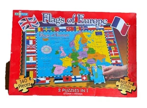 Rompecabezas Banderas de Europa 2 en 1 140 piezas envejecido 7+ usado envío y devolución gratuitos Reino Unido - Imagen 1 de 2