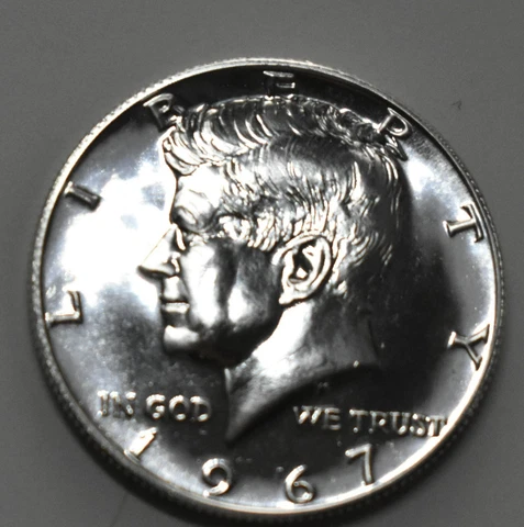 1967 SMS Silver Kennedy Half Dollar BU Cover