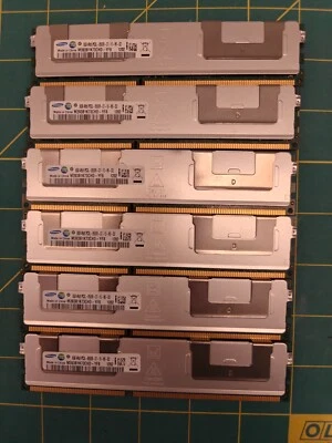 6x 8GB (48GB TOTAL) SAMSUNG PC3L-8500R 4RX8 DDR3 ECC SERVER RAM - Image 1 of 2