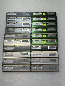 (LOTTO X20) HP 2Rx4 PC3-10600R ECC RAM server HP 500205-071 Nanya, Samsung, Hynix - Foto 1 di 10