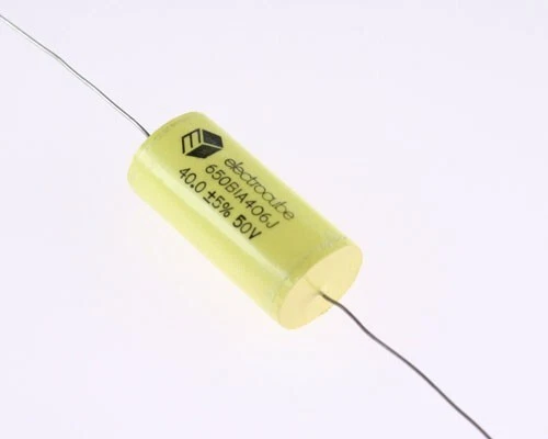 Condensador de policarbonato metalizado película axial 40uf 50V DC 5% 650B1A406J Foto 1 de 1