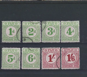 FIJI POSTAGE DUE 1940 SET OF EIGHT USED SG D11/D18 CAT £650 - Picture 1 of 2