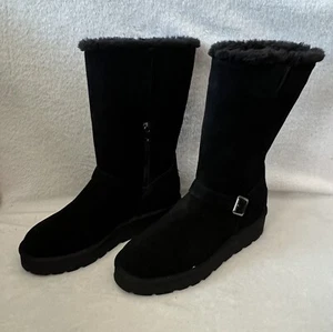 Ugg Koolaburra W Kelissa Tall Boots Women’s Sz 10 Suede Bootie Black *Flaw - Picture 1 of 17