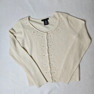 Suéter Copo de Nieve Lentejuelas Abotonadas Pelo de Conejo Angora Lana Apóstrofe M Foto 1 de 4