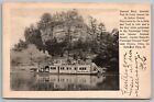 Starved Rock State Park Illinois~Excursion Paddlewheeler Lola~Steamboat~1908 B&W