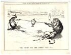 British Lion Sits on Persian Cat Anglo-Russian Agreement of 1907 Punch Cartoon