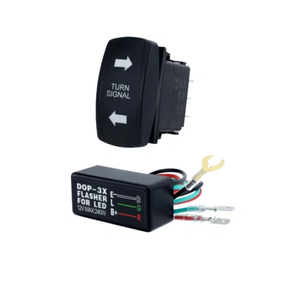 Turn Signal Rocker Switch with Flasher For ATV UTV RV Tractor Boat Motorcycle - Image 1 of 4