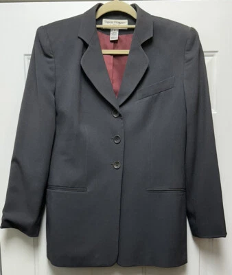 Chaqueta blazer vintage Rena Rowan para mujer Saville talla 8 gris oscuro Foto 1 de 4