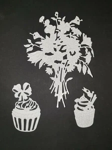 6 x Tattered Lace Embellishments Die Cuts in White - Card Making etc. - Picture 1 of 2