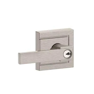 Schlage Northbrook Satin Nickel Entry Door Handle with Upland Trim - Picture 1 of 2