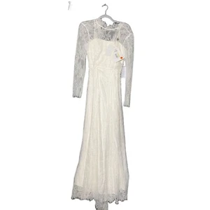 IVY & OAK Women's Snow White Lace Gown Size XL Long Sleeve Formal Dress – NWT - Bild 1 von 3