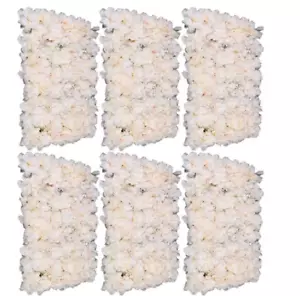 Light Champagne 23.6"x15.7" Artificial Floral Wall Panel Silk Rose Backdrop 6PC - Picture 1 of 4