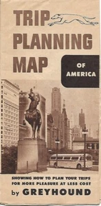 1953 GREYHOUND BUS Trip Planning Map UNITED STATES Names "Greyhound Key" Florida - Picture 1 of 7