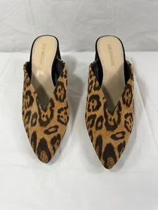 Enzo Angiolini Delicika Clog LEOPARD Shoes Black Suede Pointed SIZE 7 - Picture 1 of 16