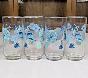 Royal Norfolk Shore Living 4er Set Gläser Becher Blau Muschel Strand Ozean - Bild 1 von 10