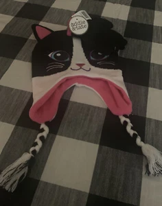 Peak 2 Peak addie & tate Critter Cat Girls Hat Gloves Set Knitted Beanie - Picture 1 of 2