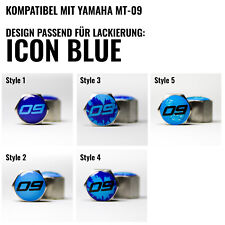 Produktbild - Ventilkappen Motorrad 2er Set kompatibel mit Yamaha MT-09 Icon Blue