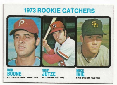 1973 Topps - High Number Bob Boone, Mike Ivie, Skip Jutze #613 (RC) - Image 1 of 2
