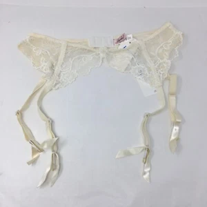 Jezebel Strapsgürtel Damen Medium elfenbein Stretch Spitzenborte transparent Strumpfhalter - Bild 1 von 4