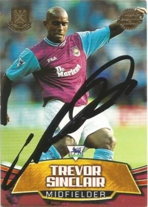 TREVOR SINCLAIR SIGNED WEST HAM TOPPS PREMIER GOLD 2002 TRADING CARD+COA - Picture 1 of 1