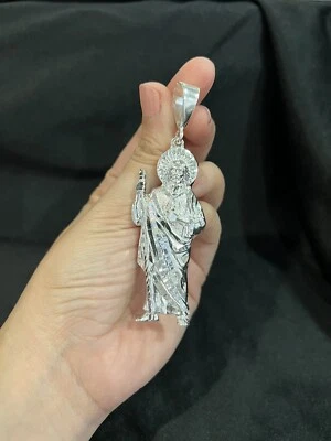 Colgante de plata de ley 925 GRANDE para hombre y mujer San Judas Tadeo San Judas Tadeo Foto 1 de 4