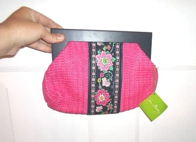 Cartera sin asas Vera Bradley tipo paja pétalo cachemira #13617-154 nueva con etiquetas (al por menor $48.) Foto 1 de 4