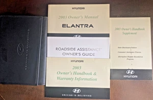 03 2003 HYUNDAI ELANTRA OWNERS MANUAL SET w/case Warranty Supplement - Picture 1 of 1