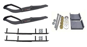 C&A Pro Black Razor Snowmobile Skis w/ 6" Round Bars Complete Kit Ski-Doo - Picture 1 of 4