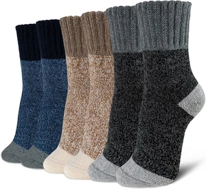 Womens Merino Wool Thermal Socks Warm Cushioned Boot Socks for Winter, Hiking & - Picture 1 of 12