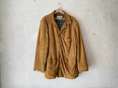 DE COLECCIÓN AÑOS 90 BANANA REPUBLIC GAMUZA CUERO FRANELA FORRADO GRANERO ABRIGO/CHAQUETA (M) L/XL Foto 1 de 4