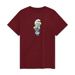 Bavarian Caps Damen T-Shirt "Schlumpfine" dunkelrot Print Regular Bio-Baumwolle - Picture 1 of 10