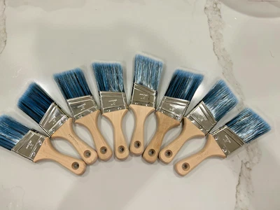 8 X Valspar 2 英寸蓝色角度腰带短柄油漆刷适用于墙壁和装饰 PLS 阅读 — 第 1/3 张图片
